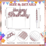 Happy Birthday Candles Letter Cake Topper With 10 Pcs 2.95 Inch Short Thin Spiral Candles For Cake Topper Birthday Decoration Party Supplies(Rose Gold)