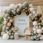 93pcs Dusty Green & Neutral Balloon Garland Kit for Baby Shower and Wild One Party