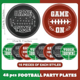 48 Pcs Football Party Supplies Football Plates Footballs Themed Birthday Tableware Set Sports Party Decorations For 2025 Sport Game Favors Touchdown Dinner Plate Dessert Plates