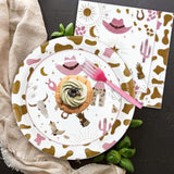 Cowgirl Party Supplies Set: Western Theme Tableware for 24