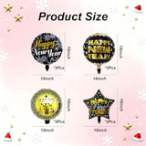 12pc Happy New Year Star Balloons 18-Inch 2026 Mylar Party Decorations