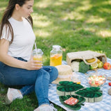 50 Pcs Hawaiian Turtle Leaf Paper Plates Tropical Green Leaf Disposable Plates Luau Safari Jungle Summer Party Supplies Decoration For Food Snack Appetizer Lunch Dinner, 9.8 Inch