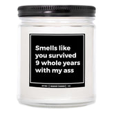 You Nique Designs 9Th Anniversary Candle For Husband, Wife 9Oz Candle, 9 Year Gift Idea For Him, Her, 9Th Wedding Anniversary Present For Him, Women, Men, Couple (Mahogany Teakwood)