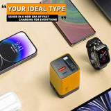 3 In 1 Charger,80 Watt All In One Charger Scalable 80W Max Fastcharger Module With Type-C Cable And 2 Usb Ports, For Phones,Tablets?Yellow?