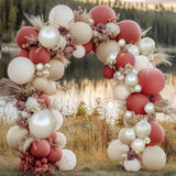 Dusty Pink Cream White Balloon Arch Kit with Blush Beige Nude Balloons for Party
