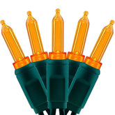 100 Orange One-Piece T5 Led Christmas Lights, 33 Ft High Waterproof Ul Certified Green Wire String Lights (Orange)
