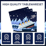 40pcs Nautical Party Supplies,Nautical Disposable Tableware,Used for Cruise Ship Classic Movie Party Decoration?Include 20 dinner plates, 20 Napkin (Blue4)