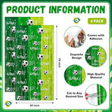 6 Pack Soccer Party Backdrop Decoration 3.3x6.6 ft Green Soccer Foil Fringe Curtains Tinsel Streamers Photo Props Background for Sports Theme Birthday Parties Decor Game Day Worlds Supplies
