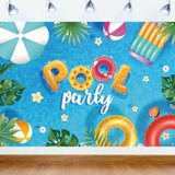 Summer Banner Pool Party Decorations, Hanging Beach Themed Backdrop With Rope (7244 Inches)