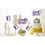 Happy Sweet 16Th Centerpiece Sticks, Happy 16Th Birthday Cake Topper,