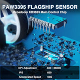 AULA SC900 Pro Wireless Gaming Mouse, 26000 DPI, 650IPS, PAW3395 Sensor, 62g Lightweight Mouse, Tri-Mode 2.4Ghz/Type-C/BT5.0, Dual 8KHz Polling Rate with Rechargeable Mouse for PC/Mac/Linux(Black)