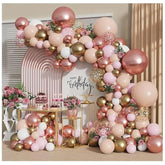 Rose Gold Balloon Garland Kit: Nude, Pink & Confetti Party Decor