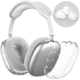 Clear Case for AirPods Max Protective Ear Cups Cover with Soft TPU Material, Anti-Fingerprint, Anti-Scratch, and Anti-Dust Coating (Glitter Finish)