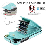 Phone Case For Samsung Galaxy A16 5G/4G Wallet Cover With Tempered Glass Screen Protector And Crossbody Wrist Strap Ring Rfid Blocking Credit Card Holder Leather Cell A 16 Women Men Girls Teal