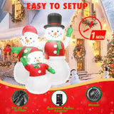 5 Ft Christmas Inflatables Snowman Family Outdoor Decoration With Built In Led Lights Blow Ups Christmas Snowman Decorat