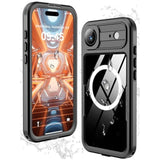 Magnetic For Iphone 17 Air Case-Waterproof, Built-In Screen & Camera Protector-Ip68 Underwater Full Body 16Ft Military Dropproof Shockproof Case For 17 Air 6.6''- Black