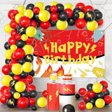 Red Black Yellow Balloon Garland Arch Kit with Lightning Star Balloons for Parties