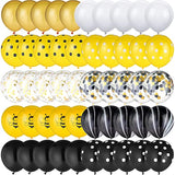 100 Pcs Bee Balloons Decorations Kit Happy Bee Day Dots Balloon Confetti Black Yellow Latex Favor For Birthday Party Decoration