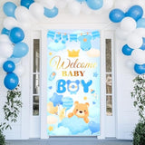 Welcome Baby Banner Welcome Home Baby Boy Door Banner Blue It’S A Boy Gender Reveal Decorations Indoor Ourdoor
