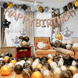 Happy Birthday Banner 13Pcs 16 Inch Mylar Foil Letters Sign Balloons Birthday Party Decorations For Kids And Adults - 3D Silver