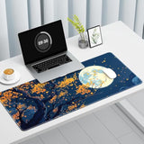 Large Gaming Mouse Pad, Nature Theme Xxl 35.4 X 15.7 In Desk Pad Stitched Non-Slip Rubber Long Computer Mousepad Thin Extended Full Size Desk Mat For Desktop Laptop Wireless Mice, Maple