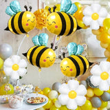 8Pcs Cute Bee Balloon Arch Kits, Sweet Bee Balloons And Daisy Flower Balloons, For Spring Animal Themes, Birthdays, Baby Showers, Outdoor Wedding Party Decorations(Flower Cannot Float With Helium)