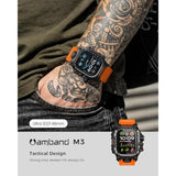 Rugged Case With Band For Apple Watch Ultra 3/2/1 49Mm, M3 Military Grade Shockproof Cover, Includes Screen Protector Kit, Tactical Band For Men - Compatible With Iwatch Ultra, Orange