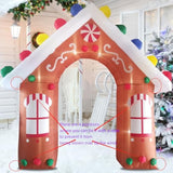 10Ft Christmas Inflatables Gingerbread House Archway Outdoor Decorations, Giant Christmas Arch Blow Up Yard Decorations