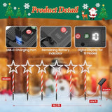 12 Pack Christmas Decorations Outdoor, Twinkling Big Star Solar Christmas Lights With 180 Bright Led And 10 Lighting Modes, Warm White Waterproof Xmas Decor For Pathway Yard