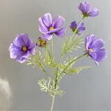 6 Pcs Artificial Fake Flowers Plants Cosmos Silk Flower Arrangements Wedding Bouquets Decorations ? 23.6''/60Cm Artificial Silk Daisy Fake Flowers Uv Resistant Outdoor Fake Wildflowers (Purple Blue)