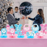 10Pcs Baby Gender Reveal Table Honeycomb Centerpieces, Boy or Girl Baby Shower Party Newborn Party Supplies He or She Pink and Blue Baby Gender Reveal Party Decorations