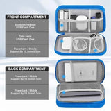 Electronic Accessories Organizer, Travel Cable Carry Pouch Storage Bag For Laptop Attachment Cable, Cord, Charger, Earphone Etc,Black-Blue