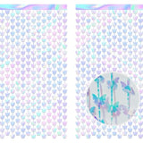 Iridescent Butterfly Fringe Party Backdrop - Fairy Streamers For Butterfly Princess Themed Birthdays Party Decoration - 3.2Ft X 6.5Ft - 2 Packs