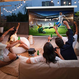 150" Projector Screen Motorized 16:9, 4K HD Pull Down Retractable Projection Screens Electric Automatic Wall Ceiling Movie Screen for Office