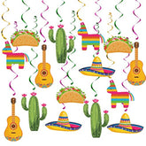 20-Pack Mexican Fiesta Hanging Swirls Colorful Taco Party & Cinco de Mayo Decorations