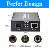 A Pair Of Gigabit Single Mode Lc Fiber Media Converter, With 2 Pcs Sfp Lx Modules, 1.25G/S Fiber To Ethernet Converter, 1000Base-Lx To 10/100/1000Base-Tx, Sfp To Rj45, Smf, 1310Nm, Up To 20Km