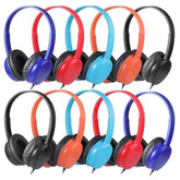Classroom Headphones Bulk 10 Pack Mutli Colors For Kids Schools, Class Sets Headsets For Students (Durable,Leather Earcup, Noise Reducing, Comfortable, Easy-To-Clean)