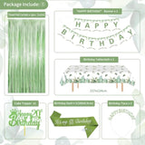 20Th Birthday Decorations, Sage Green 20Th Bday Decorations For Women Happy Birthday Banner Green Gold Balloons Crown Sash Fringe Curtain Tablecloth Cake Topper For Bday Decor