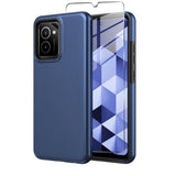 HMD Vibe N159V Phone Case with Tempered Glass Dual Layer Shockproof Blue