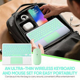 Ultra-Slim Bluetooth Keyboard With Built-In Touchpad And Mouse Portable Mini Wireless Keyboard Rechargeable 7-Color Backlit For Ipad Iphone Samsung Tablet Iphone Smartphone Ios Android Windows-Green