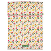 Go Go Padded Laptop Sleeve With Snap Closure And Wires Pouch, Fits Up To 15-Inch Laptop, Tulips On Ivory