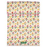 Go Go Padded Laptop Sleeve With Snap Closure And Wires Pouch, Fits Up To 15-Inch Laptop, Tulips On Ivory