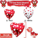 Red And White Valentines Balloons - Pack Of 30 | Red Heart Balloons Fo