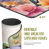 Mouse Pad Watercolor Floral Hummingbird Square Mousepad Desk Mat With Non Slip Rubber Base, Stitched Edge Mouse Mat Desk Pad For Work Game Office, 9.5X8 Inches