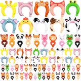 200 Pcs Zoo Animal Inflatable Headbands Inflatable Wrist Balloons Cartoon Hand Head Wearing Balloons With Pump For Birthday Party Favors Carnival Decorations (Animal)