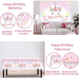 118Pcs Pink Unicorn Party Kit with Balloons, Backdrop & Tablecloth for Girls' Birthdays