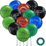 40 Pack Dinosaur Latex Balloons with Green Ribbon Birthday Baby Shower Decorations