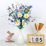 10 Pcs Easter Table Decorations Rustic Spring Table Centerpiece 17 Inches Blue Easter Flowers With Egg Picks For Vase Party Flower Arrangement Home Indoors Decor