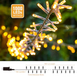 Warm White 1000 Led Christmas Cluster Lights Plug In, 50Ft Christmas String Lights Outdoor Waterproof With Remote, 8 Modes Christmas Tree Lights For Christmas Tree Wreath