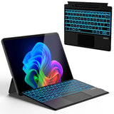 Surface Pro Keyboard For Pro 11/10/9/8/X 13 Inch, Wireless Bluetooth Surface Keyboard With 12 Gesture Touchpad, 7 Colors Backlit, Smart Sleep/Wake, Rechargeable Battery& Usb-C Charging